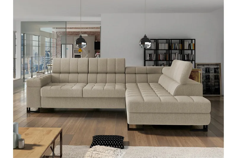 Warwick Bäddsoffa m. Schäslong 3-sits, Beige