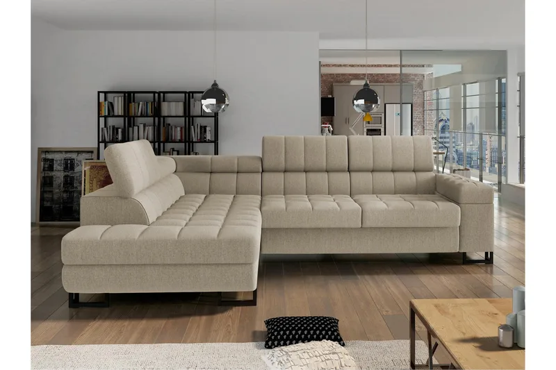 Warwick Bäddsoffa m. Schäslong 3-sits, Beige