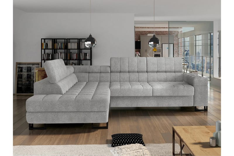 Warwick Bäddsoffa m. Schäslong 3-sits, Mörkgrå