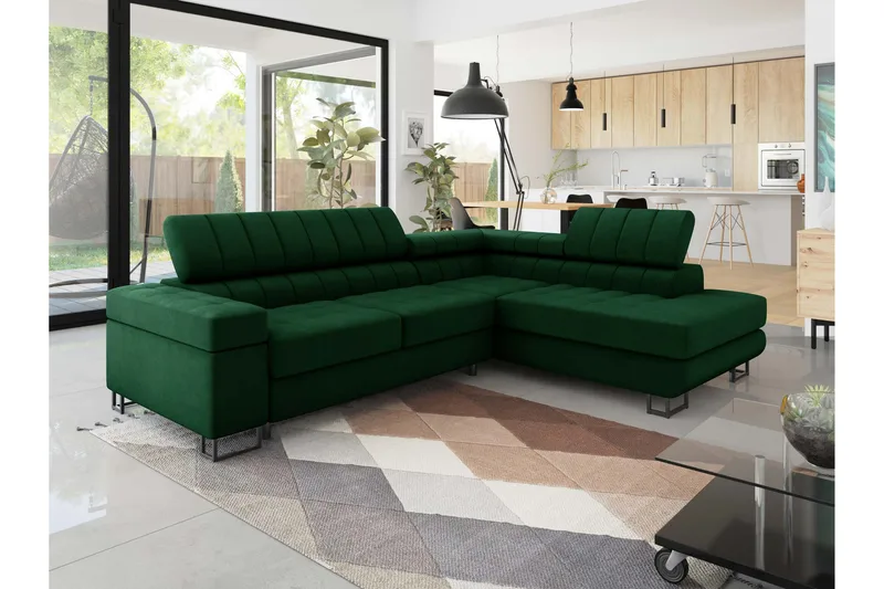 Warwick Bäddsoffa med Schäslong 3-sits - Grön - Möbler - Vardagsrum - Bäddsoffor