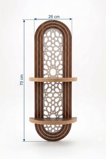 Zayra Vägghylla 26x70 cm i Valnöt med Plastbakstycke - Brun - Förvaring - Köksförvaring - Kökshylla