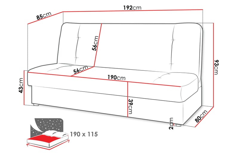Zelka Bäddsoffa 2-sits - Beige - Möbler - Vardagsrum - Bäddsoffor