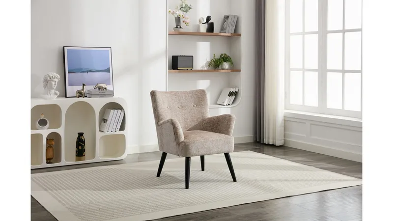 Zevani Fåtölj i bouclet - Biscuit Cream - Möbler - Vardagsrum - Fåtöljer