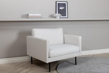 Zoom Modern Fåtölj i Tyg med Metallben - Vit - Möbler - Vardagsrum - Fåtöljer