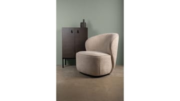 Zorevi Fåtölj med snurrfunktion i tyg - Beige - Möbler - Vardagsrum - Fåtöljer