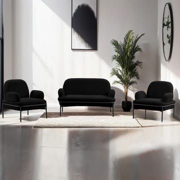 Zyricus Soffgrupp 2-sits Soffa + 2 Fåtöljer Teddy - Svart - Möbler - Vardagsrum - Soffgrupper