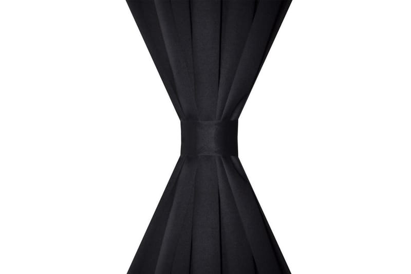 2-pack svarta gardiner med hyskupphängning 135x245 cm - Gardiner & gardinupphängning