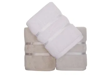 Ashburton Handduk 3-pack - Vit/Ljusblå/Ljusbrun - Textilier & mattor - Badrumstextilier - Handduk