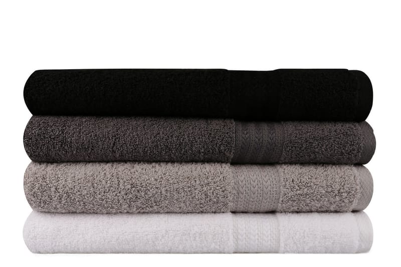 HOBBY Badhandduk 70x140 2-pack Vit/Grå/Mörkgrå/Svart - Textilier & mattor - Badrumstextilier - Badlakan & badhandduk