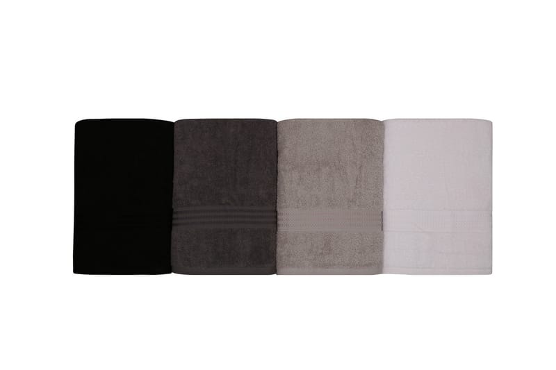 HOBBY Badhandduk 70x140 2-pack Vit/Grå/Mörkgrå/Svart - Textilier & mattor - Badrumstextilier - Badlakan & badhandduk