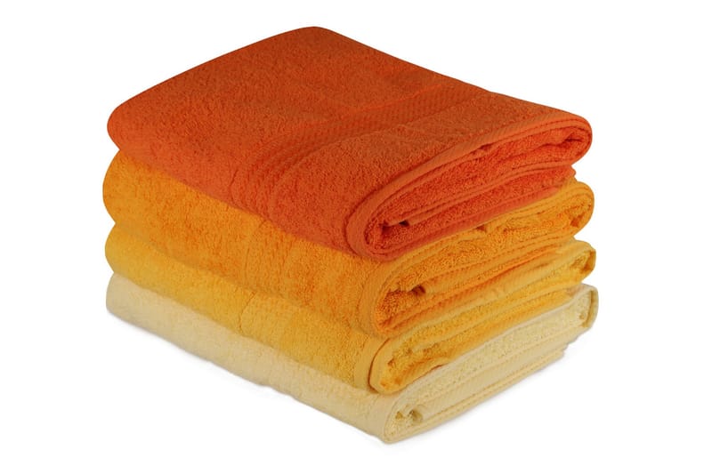 Hobby Badhandduk 70x140 cm 4-pack - Gul/Orange - Textilier & mattor - Badrumstextilier - Badlakan & badhandduk