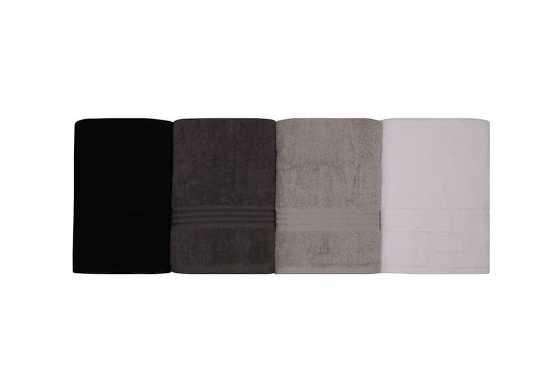 Hobby Badhandduk 70x140 cm 4-pack - Vit/Grå/Mörkgrå/Svart - Textilier & mattor - Badrumstextilier - Badlakan & badhandduk