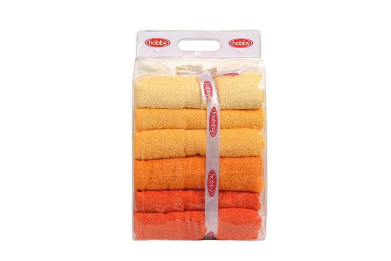Hobby Badhandduk 70x140 cm 4-pack - Gul/Orange - Textilier & mattor - Badrumstextilier - Badlakan & badhandduk