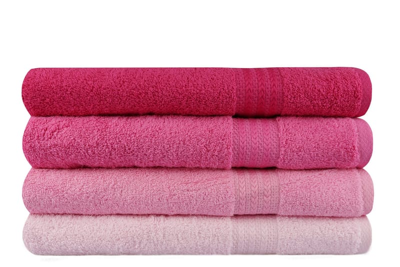 Hobby Badhandduk 70x140 cm 4-pack - Rosa/Ljusrosa - Textilier & mattor - Badrumstextilier - Badlakan & badhandduk