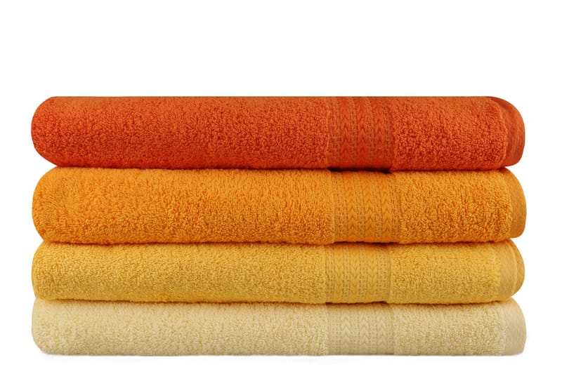 Hobby Badhandduk 70x140 cm 4-pack - Gul/Orange - Textilier & mattor - Badrumstextilier - Badlakan & badhandduk