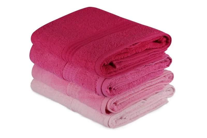 Hobby Badhandduk 70x140 cm 4-pack - Rosa/Ljusrosa - Textilier & mattor - Badrumstextilier - Badlakan & badhandduk