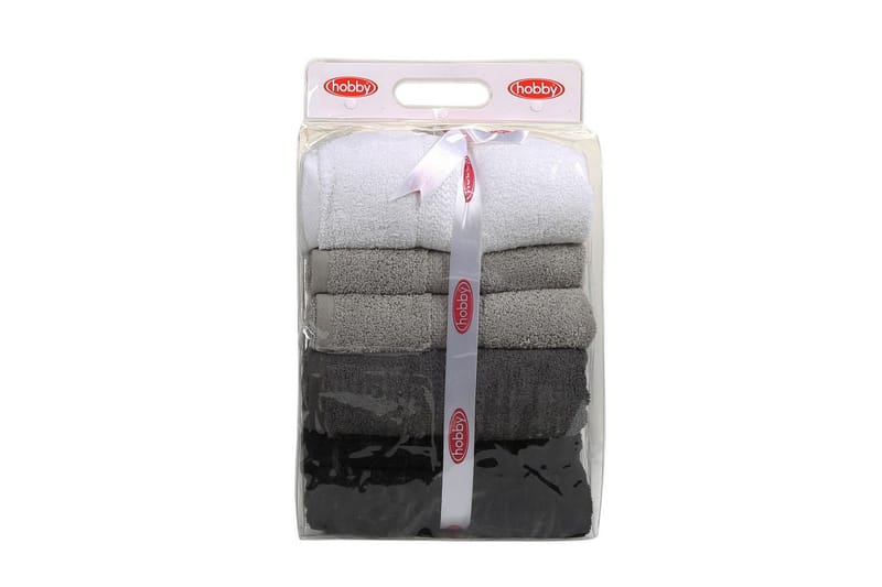 Hobby Badhandduk 70x140 cm 4-pack - Vit/Grå/Mörkgrå/Svart - Textilier & mattor - Badrumstextilier - Badlakan & badhandduk