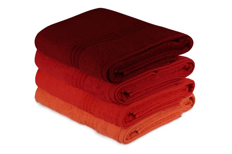 Hobby Badhandduk 70x140 cm 4-pack - Orange/Röd/Rosa - Textilier & mattor - Badrumstextilier - Badlakan & badhandduk