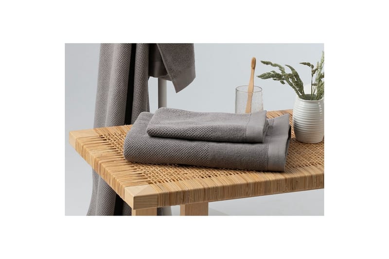 Badlakan Enzo Frotté 90 x 150 cm - Grå - Textilier & mattor - Badrumstextilier - Handduk