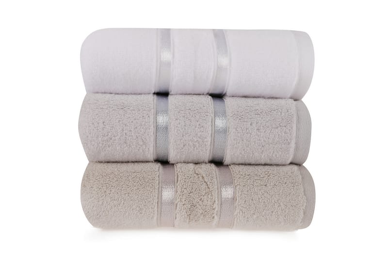 DENBIGH Handduk 3-pack Vit/Ljusblå/Ljusbrun - Textilier & mattor - Badrumstextilier - Handduk
