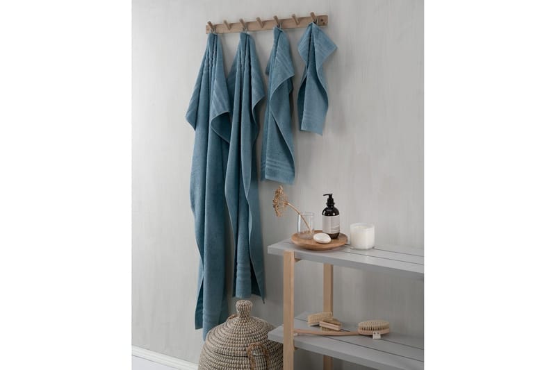 Duschhandduk Basic Frotté 65 x 130 cm - Blå - Textilier & mattor - Badrumstextilier - Badlakan & badhandduk