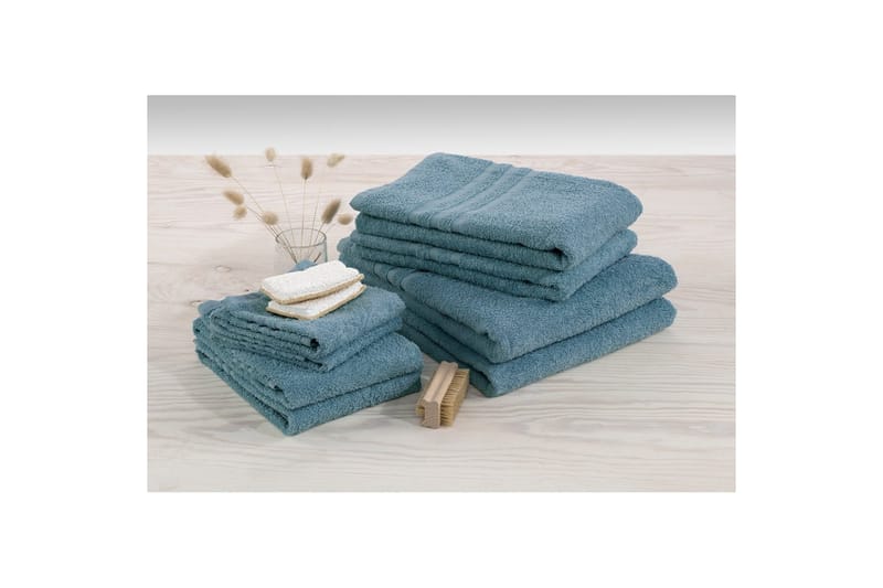 Duschhandduk Basic Frotté 65 x 130 cm - Blå - Textilier & mattor - Badrumstextilier - Badlakan & badhandduk