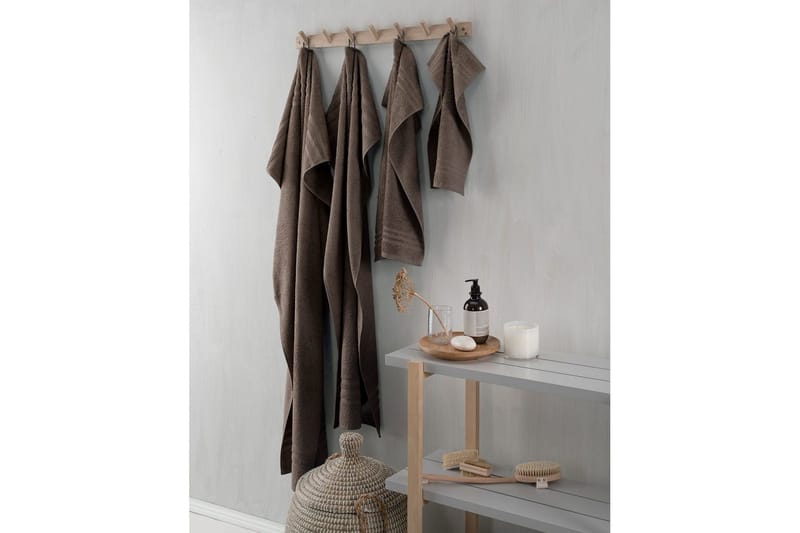 Duschhandduk Basic Frotté 65 x 130 cm - Brun - Textilier & mattor - Badrumstextilier - Handduk