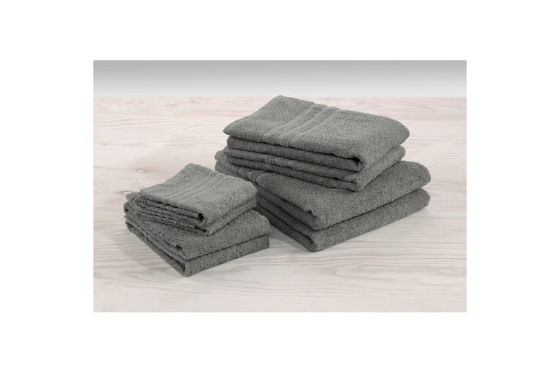 Duschhandduk Basic Frotté 65 x 130 cm - Grå - Textilier & mattor - Badrumstextilier - Handduk