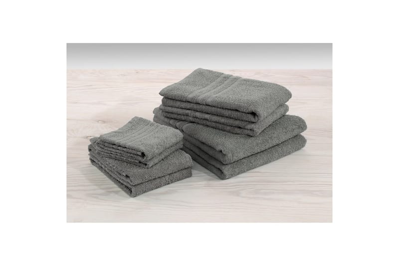 Duschhandduk Basic Frotté 65 x 130 cm - Grå - Textilier & mattor - Badrumstextilier - Handduk