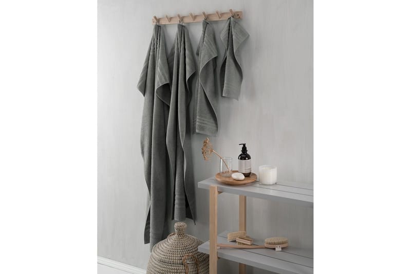 Duschhandduk Basic Frotté 65 x 130 cm - Grå - Textilier & mattor - Badrumstextilier - Handduk