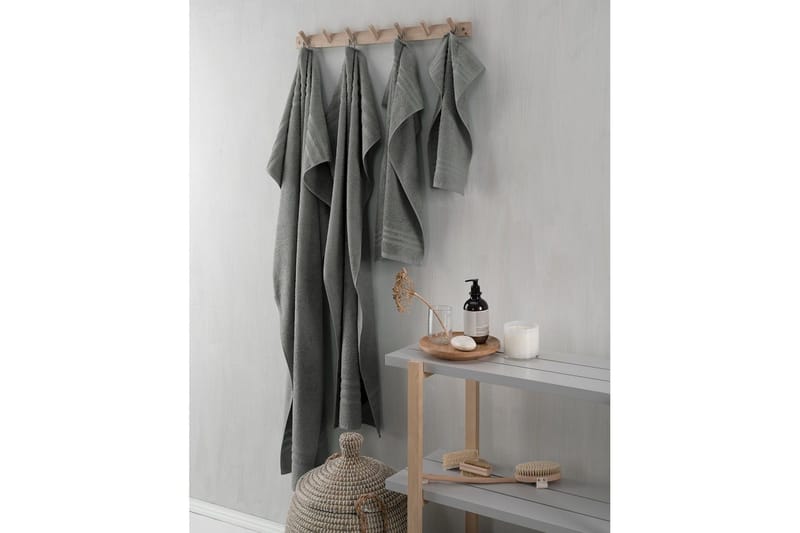 Duschhandduk Basic Frotté 65 x 130 cm - Grå - Textilier & mattor - Badrumstextilier - Handduk