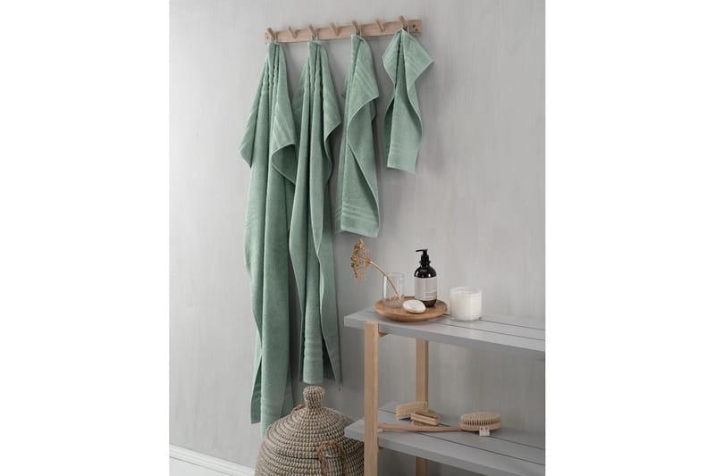 Duschhandduk Basic Frotté 65 x 130 cm - Grön - Textilier & mattor - Badrumstextilier - Handduk