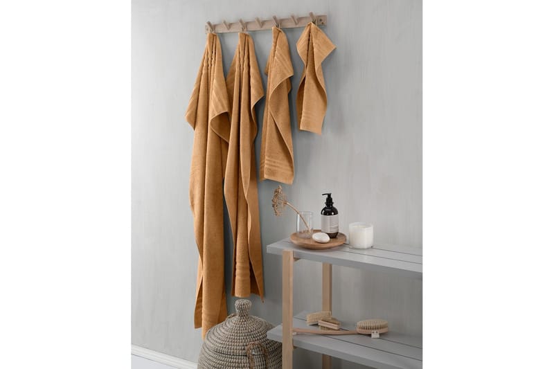 Duschhandduk Basic Frotté 65 x 130 cm - Gul - Textilier & mattor - Badrumstextilier - Handduk