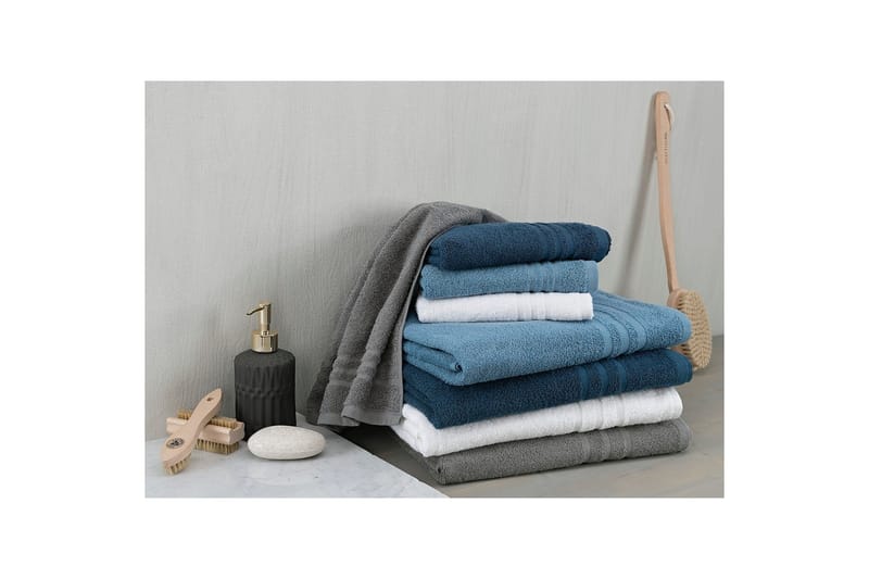 Duschhandduk Basic Frotté 65 x 130 cm - Marinblå - Textilier & mattor - Badrumstextilier - Handduk