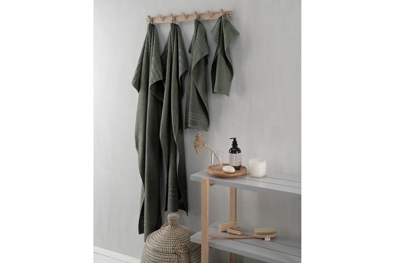 Duschhandduk Basic Frotté 65 x 130 cm - Mörkgrön - Textilier & mattor - Badrumstextilier - Handduk