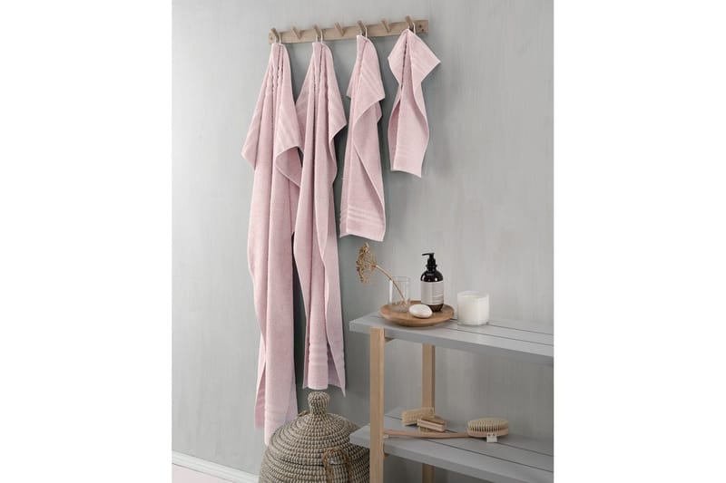 Duschhandduk Basic Frotté 65 x 130 cm - Rosa - Textilier & mattor - Badrumstextilier - Handduk