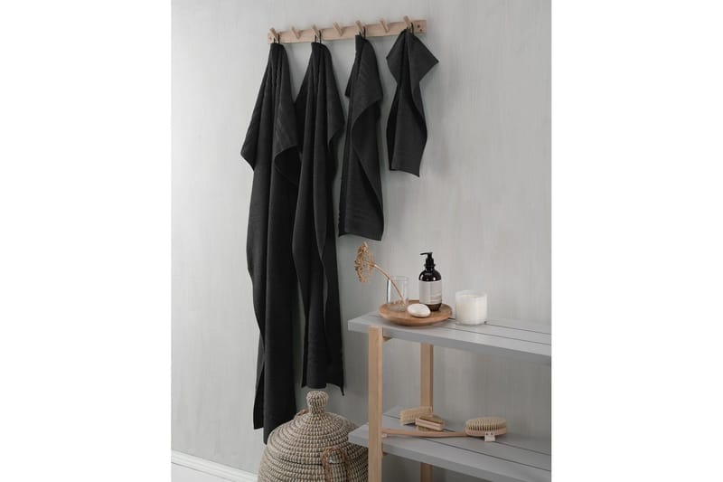 Duschhandduk Basic Frotté 65 x 130 cm - Svart - Textilier & mattor - Badrumstextilier - Handduk