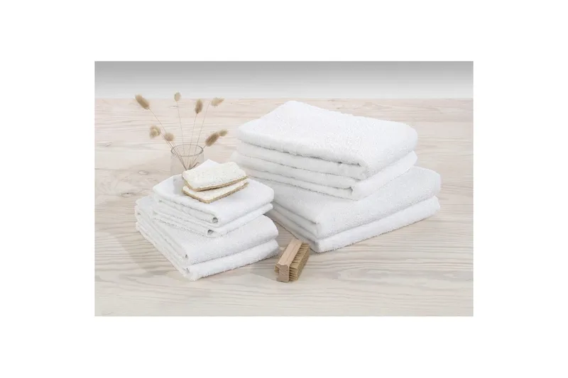 Duschhandduk Basic Frotté 65 x 130 cm - Vit - Textilier & mattor - Badrumstextilier - Handduk