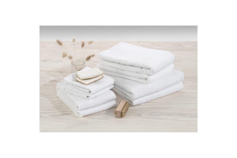 Duschhandduk Basic Frotté 65 x 130 cm - Vit - Textilier & mattor - Badrumstextilier - Handduk
