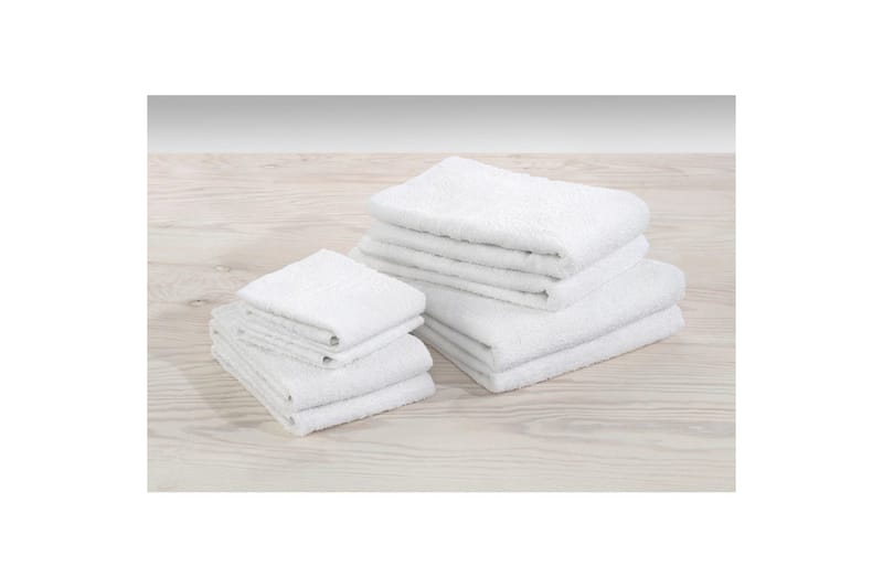 Duschhandduk Basic Frotté 65 x 130 cm - Vit - Textilier & mattor - Badrumstextilier - Handduk