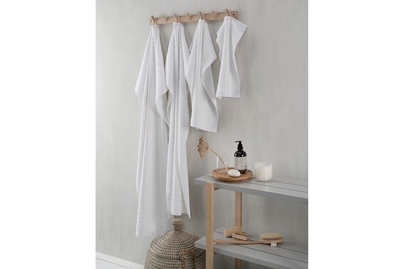 Duschhandduk Basic Frotté 65 x 130 cm - Vit - Textilier & mattor - Badrumstextilier - Handduk