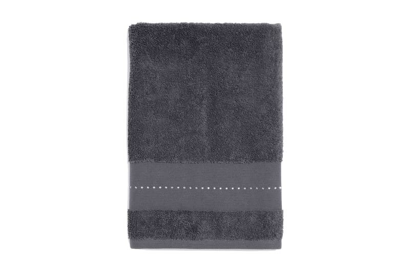 ENNI Handduk med kristaller 70x50 cm Mörkgrå - Handduk - Badrumstextilier