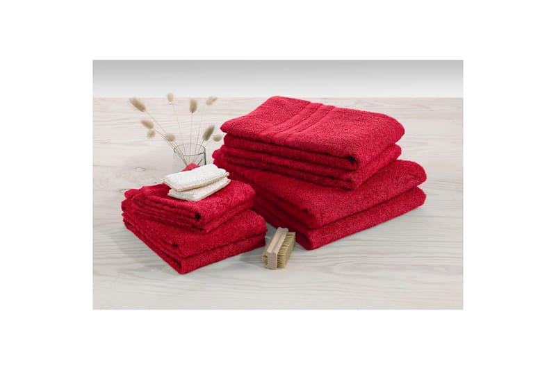 Gästhandduk Basic Frotté - Röd - Textilier & mattor - Badrumstextilier - Handduk