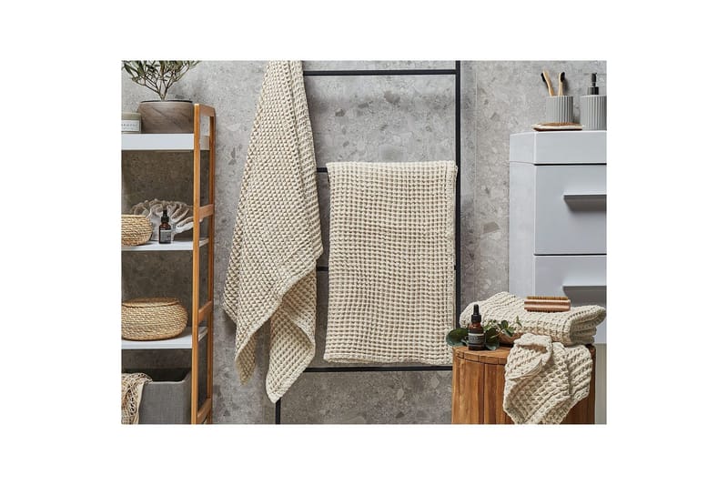 Handduk Areora set om 4 Beige - Beige - Textilier & mattor - Badrumstextilier - Badlakan & badhandduk