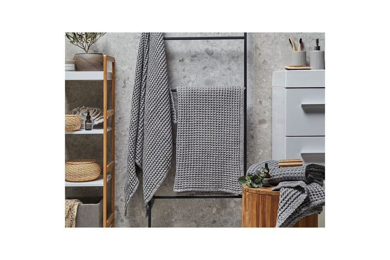 Handduk Areora set om 4 Grå - Grå - Textilier & mattor - Badrumstextilier - Badlakan & badhandduk