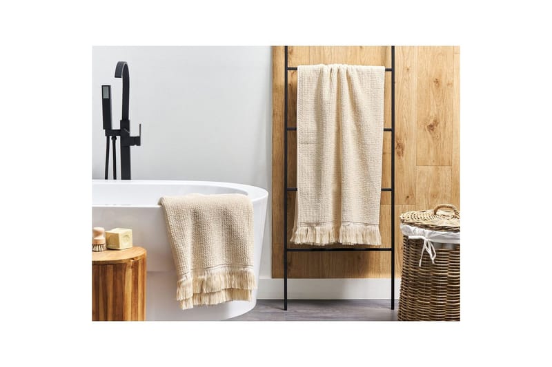 Handduk Atiu set om 2 Beige - Beige - Textilier & mattor - Badrumstextilier - Badlakan & badhandduk