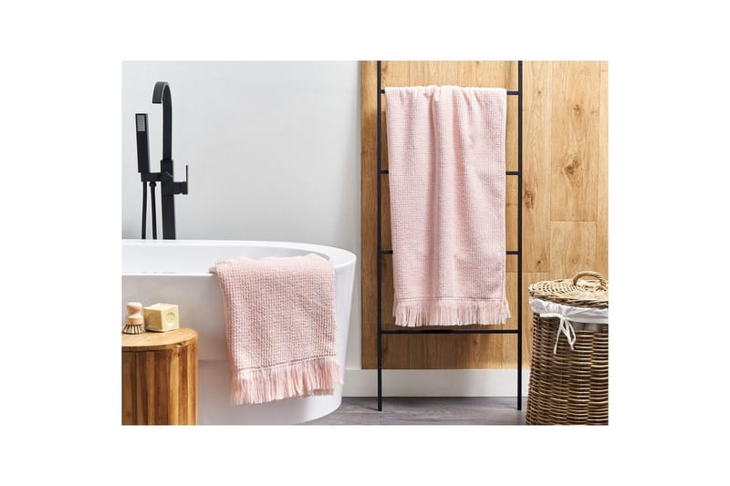 Handduk Atiu set om 2 Rosa - Rosa - Textilier & mattor - Badrumstextilier - Badlakan & badhandduk