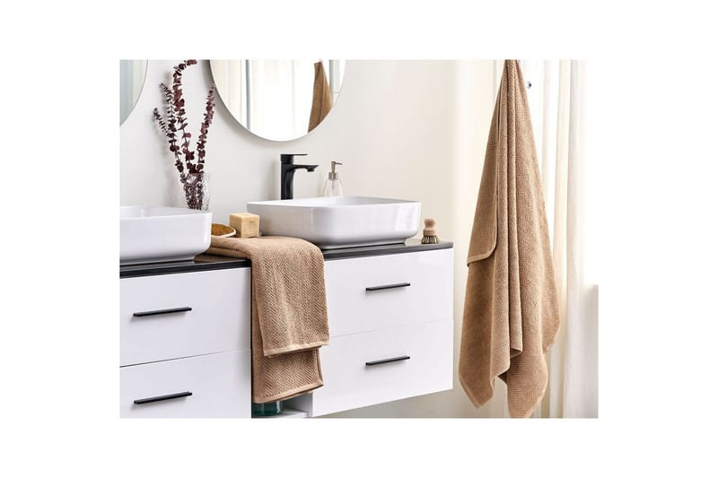 Handduk Mitiaro set om 2 Beige - Beige - Textilier & mattor - Badrumstextilier - Badlakan & badhandduk