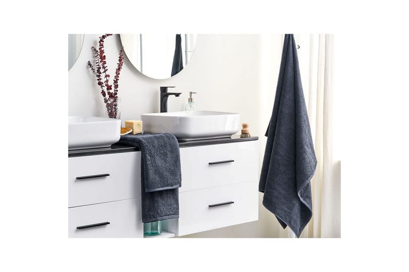 Handduk Mitiaro set om 2 Blå - Blå - Textilier & mattor - Badrumstextilier - Badlakan & badhandduk