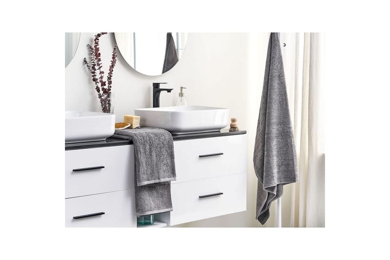 Handduk Mitiaro set om 2 Grå - Grå - Textilier & mattor - Badrumstextilier - Badlakan & badhandduk